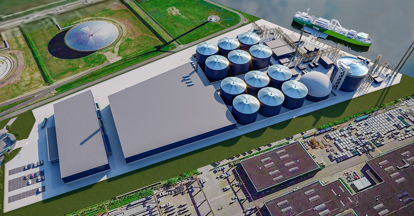 Bovenaanzicht LNG Installatie Titan En BioValue - Biogasinstallatie In Amsterdam