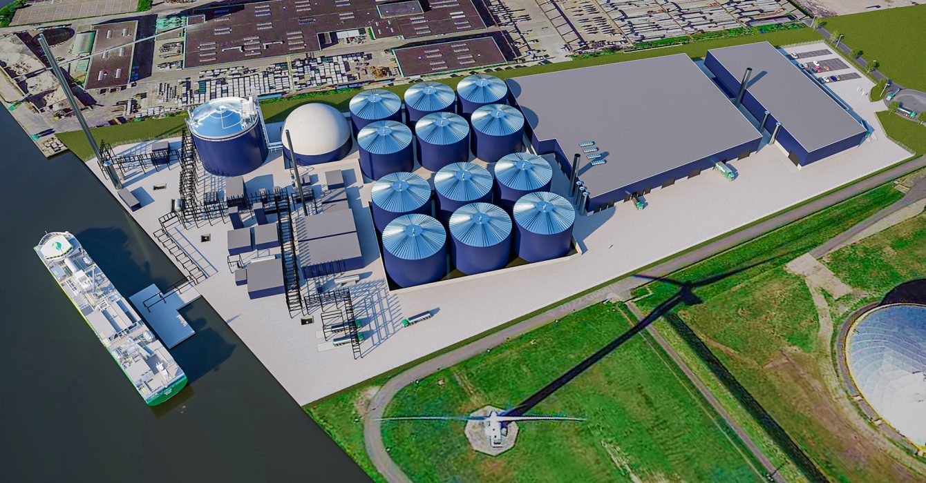 Bovenaanzicht LNG Installatie Titan En BioValue - Biogasinstallatie In Amsterdam