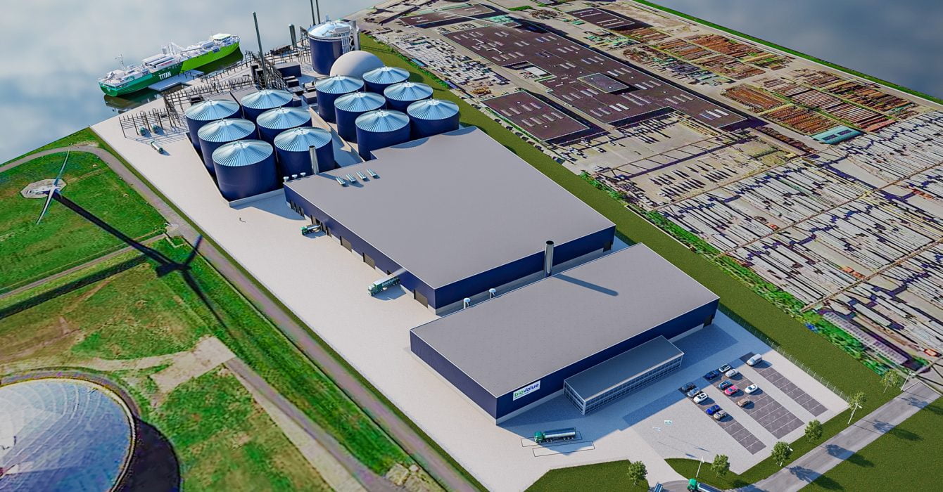 Bovenaanzicht LNG Installatie Titan En BioValue