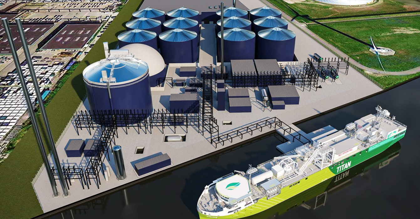 Vooraanzicht LNG Installatie Titan En BioValue - Biogasinstallatie Amsterdam